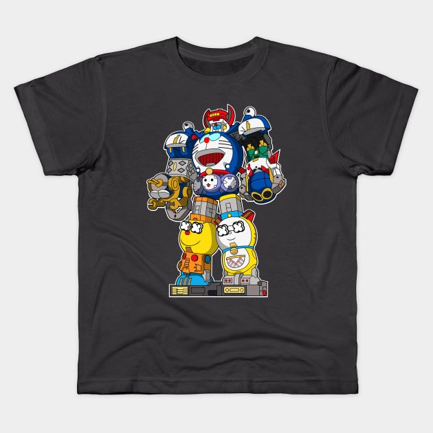 Robot Cat Doraemon Mech Kids T-Shirt by Mecha Design by MechaRon